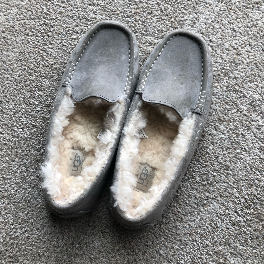Gray Ugg loafer slippers